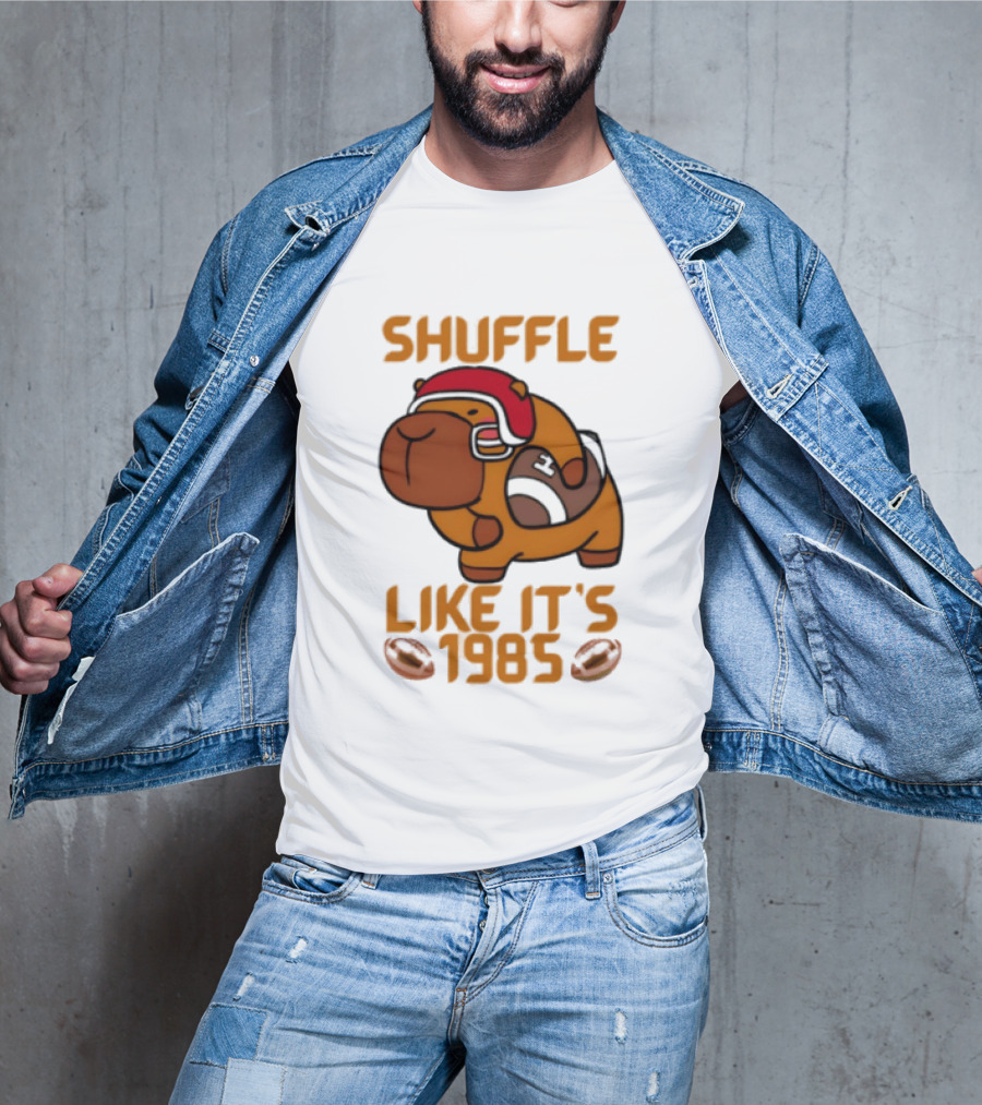 Shuffle Like It's 1985 Capybara With Headphones T-Shirt