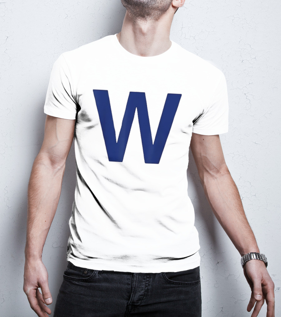 Chicago Cubs Blue W Baseball Team Victory T-Shirt