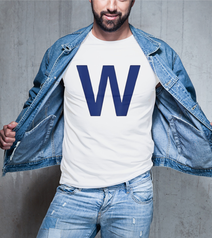 Chicago Cubs Blue W Baseball Team Victory T-Shirt