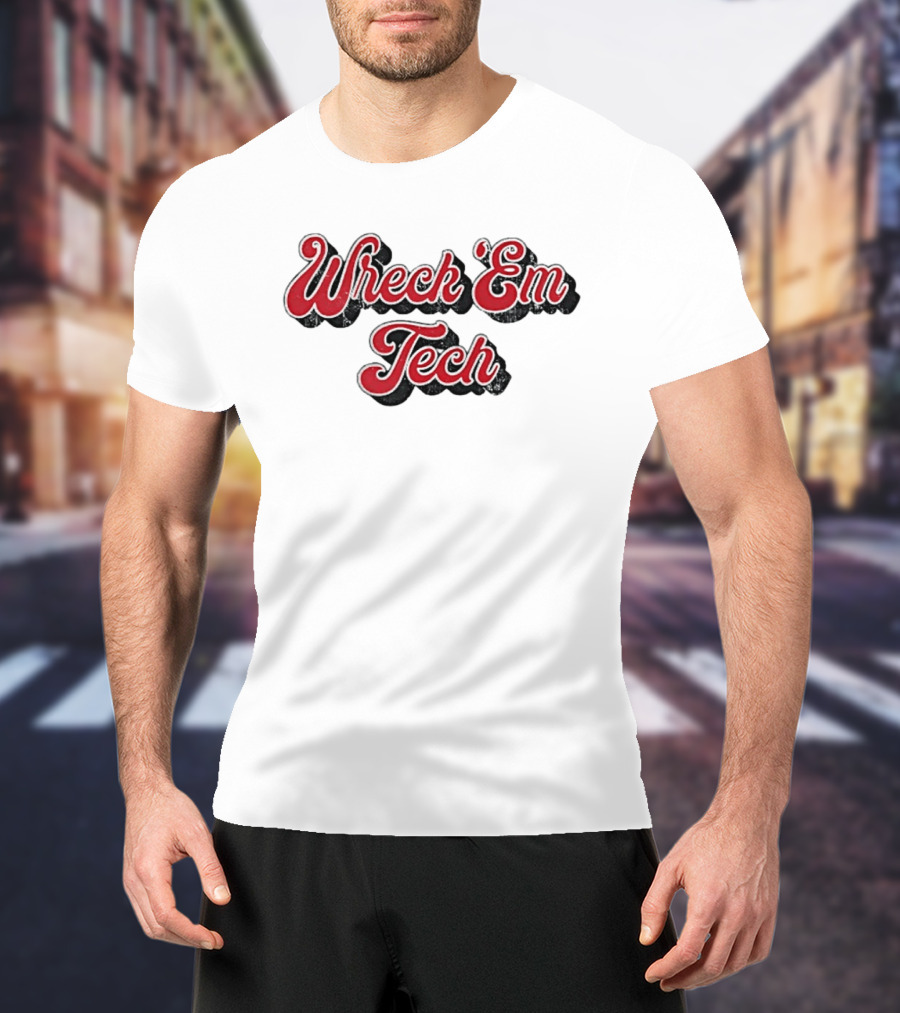 Wreck Em Tech Classic Texas Tech 70s Script T-Shirt