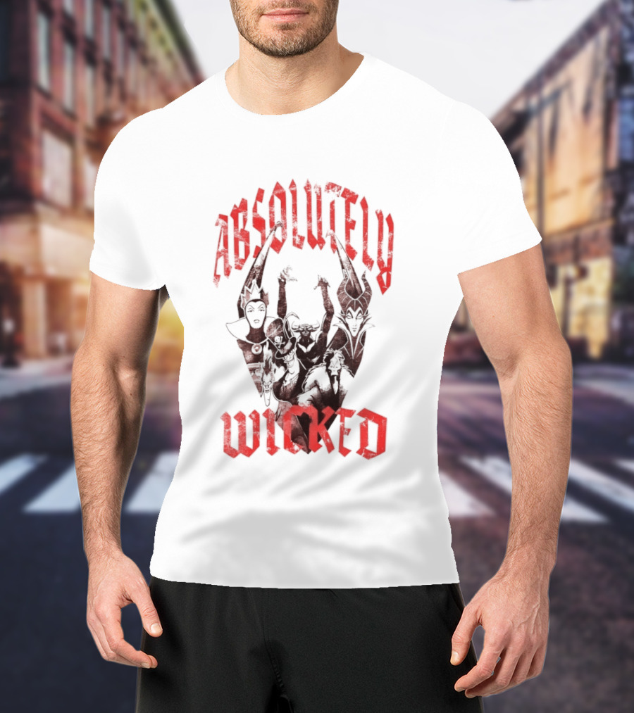 Disney Villains Absolutely Wicked Distressed Iconic Characters T-Shirt