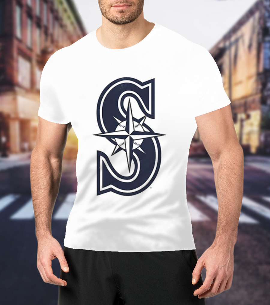 Seattle Mariners Tridents Up Compass Rose Iconography T-Shirt