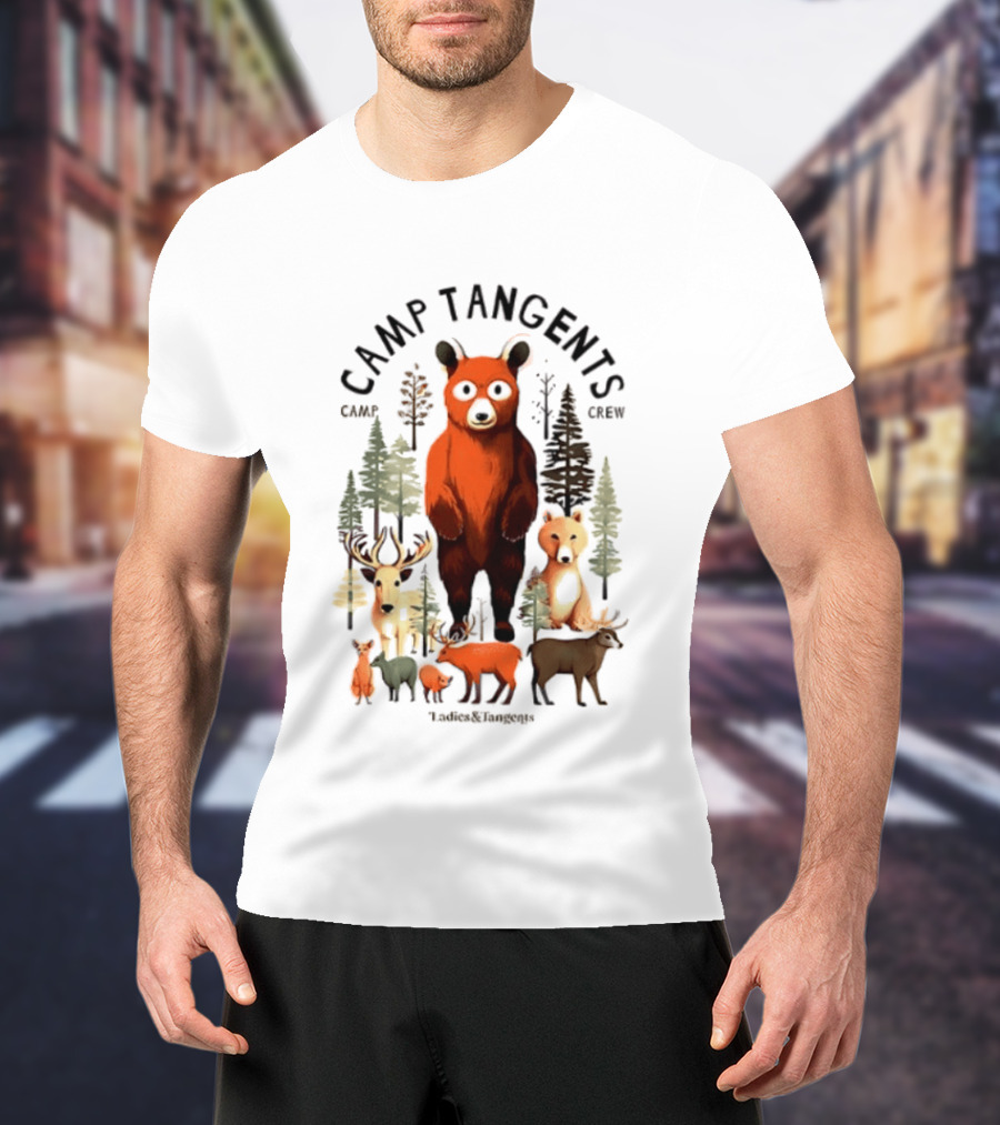 Camp Tangents Bear Crew Wildlife Forest Animals T-Shirt