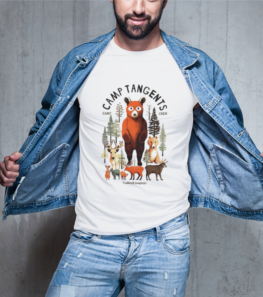 Camp Tangents Bear Crew Wildlife Forest Animals T-Shirt