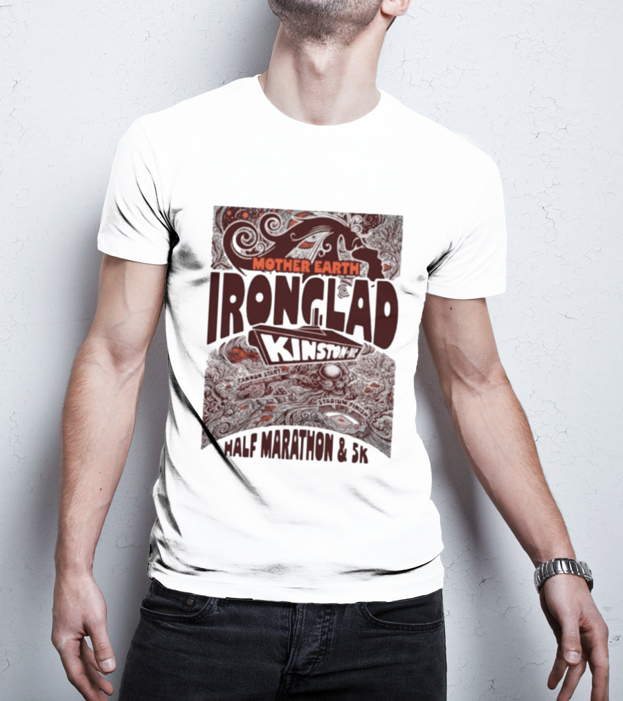 Mother Earth Ironclad Kinston Half Marathon 5K Cannon Start Stadium Finish T-Shirt