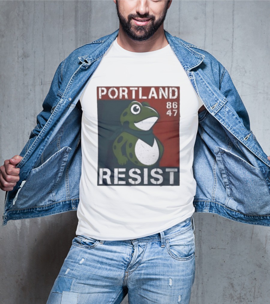 Portland Resist Frog 86 47 Protect The Frogs Trending Men T-Shirt