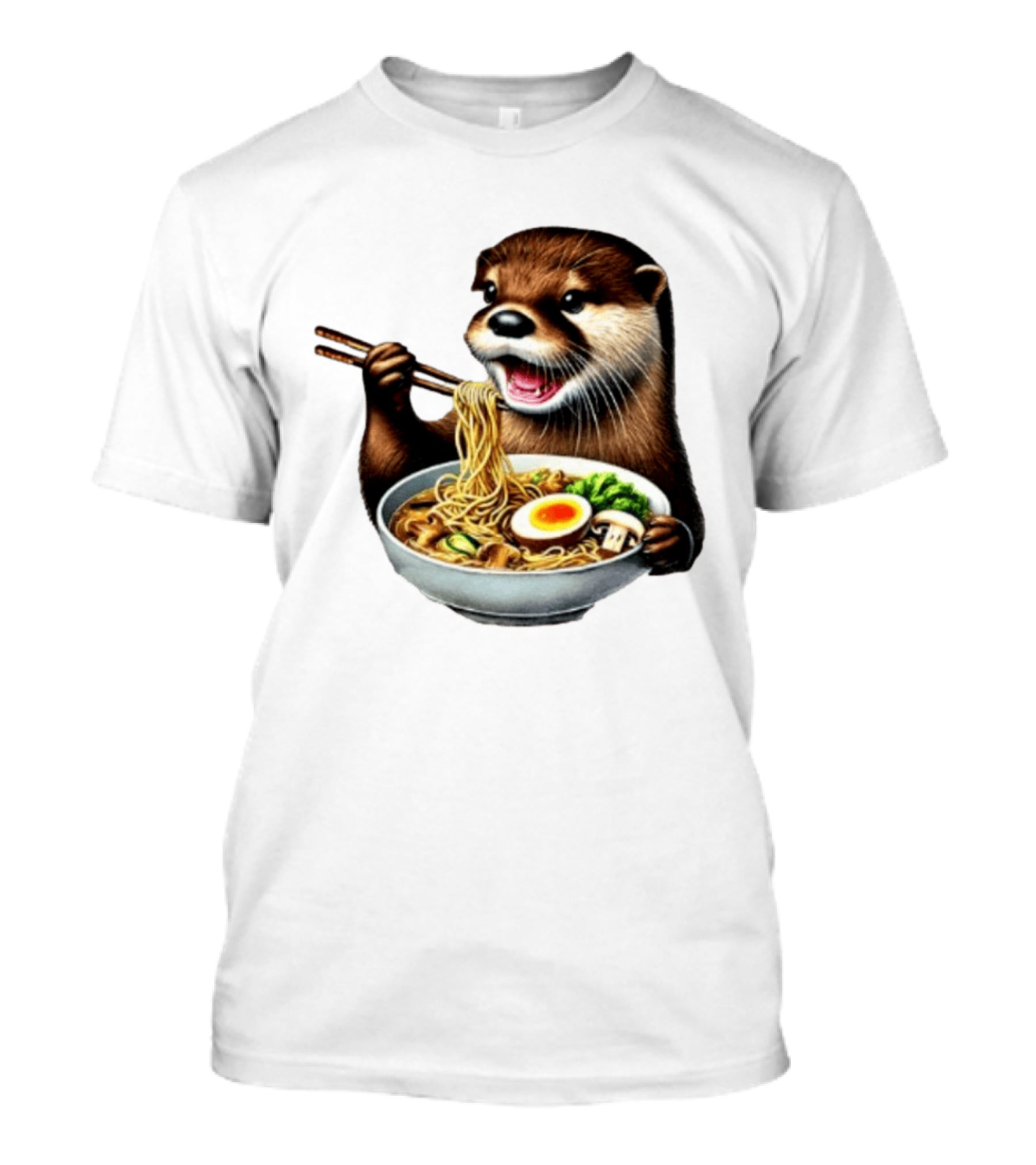 Trendy Otter Enjoying Ramen Bowl Meme T-Shirt