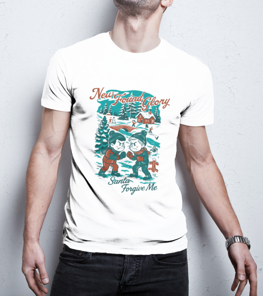 New Found Glory Santa Forgive Me Winter Scene T-Shirt