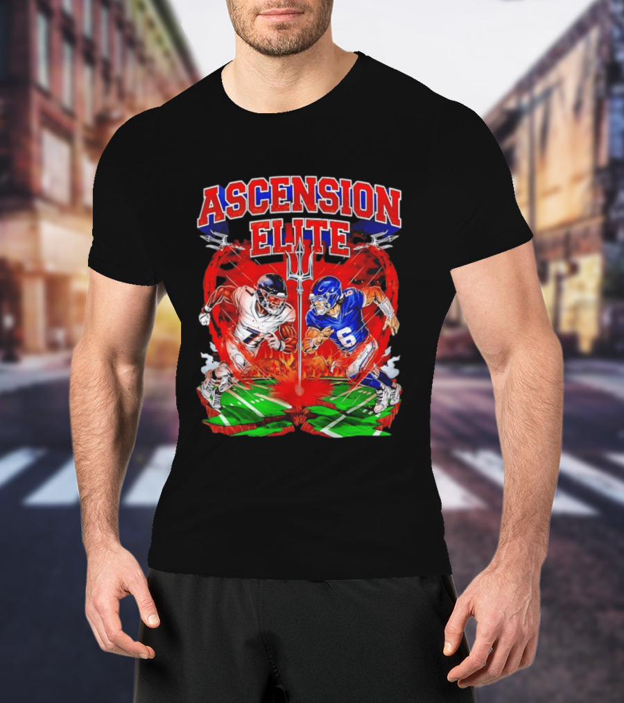 Ascension Elite Football Players Trident Fire Field Face Off T-Shirt