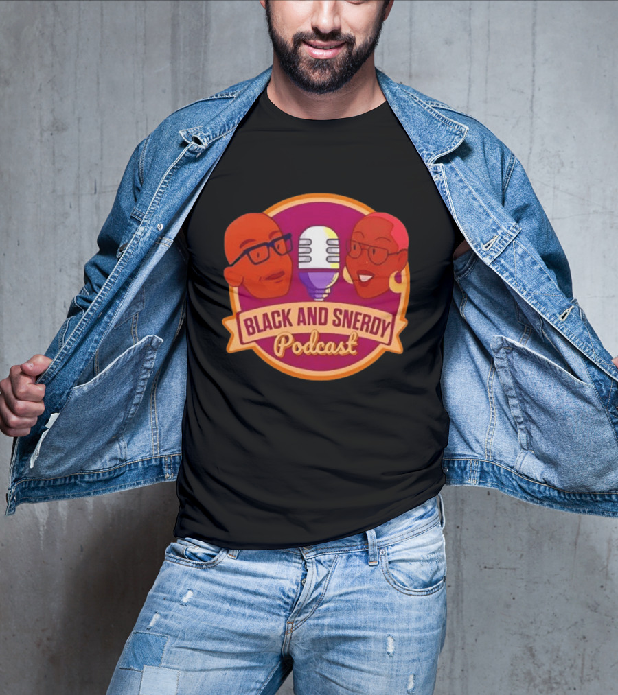 Black And Snerdy Podcast Hosts Microphone T-Shirt