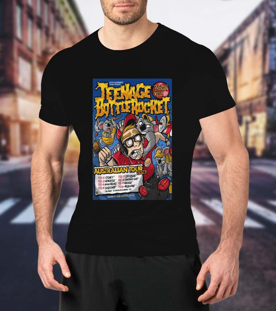 Teenage Bottle Rocket Australian Tour 2024 With Brendan Kelly Dates And Cities T-Shirt