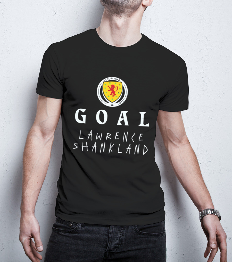 Goal Lawrence Shankland Scotland National Football Team Est 1873 Lion Crest T-Shirt
