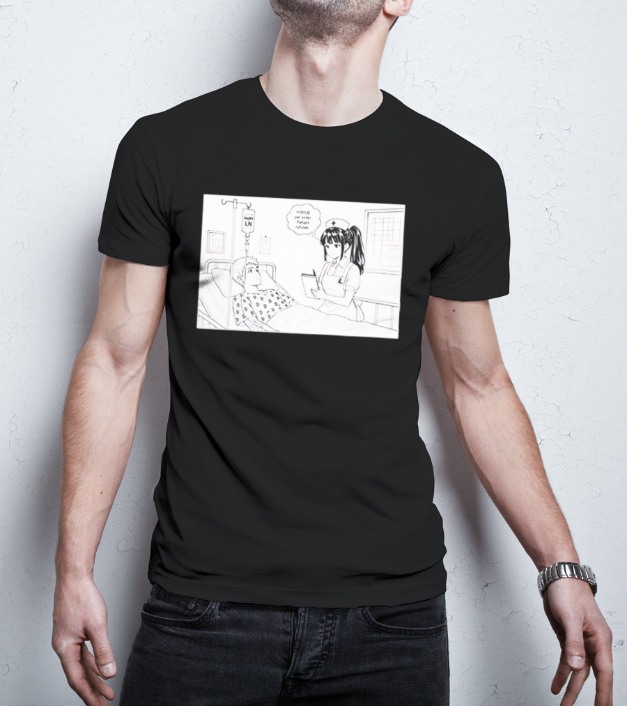 Nurse Manga Style Hospital Scene With Patient And IV Drip T-Shirt