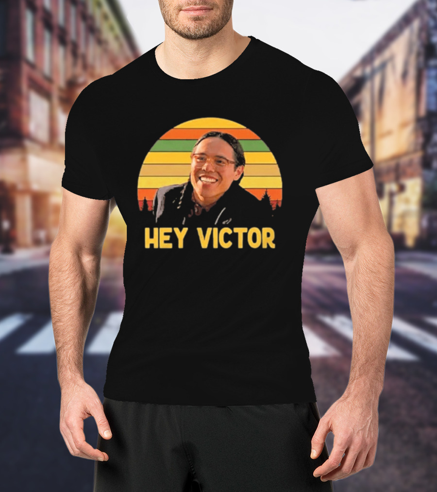 Hey Victor Thomas Builds The Fire Smoke Signals Retro Rainbow T-Shirt