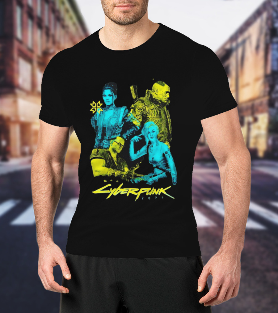 Cyberpunk 2077 Characters And Logo Video Game Merchandise T-Shirt