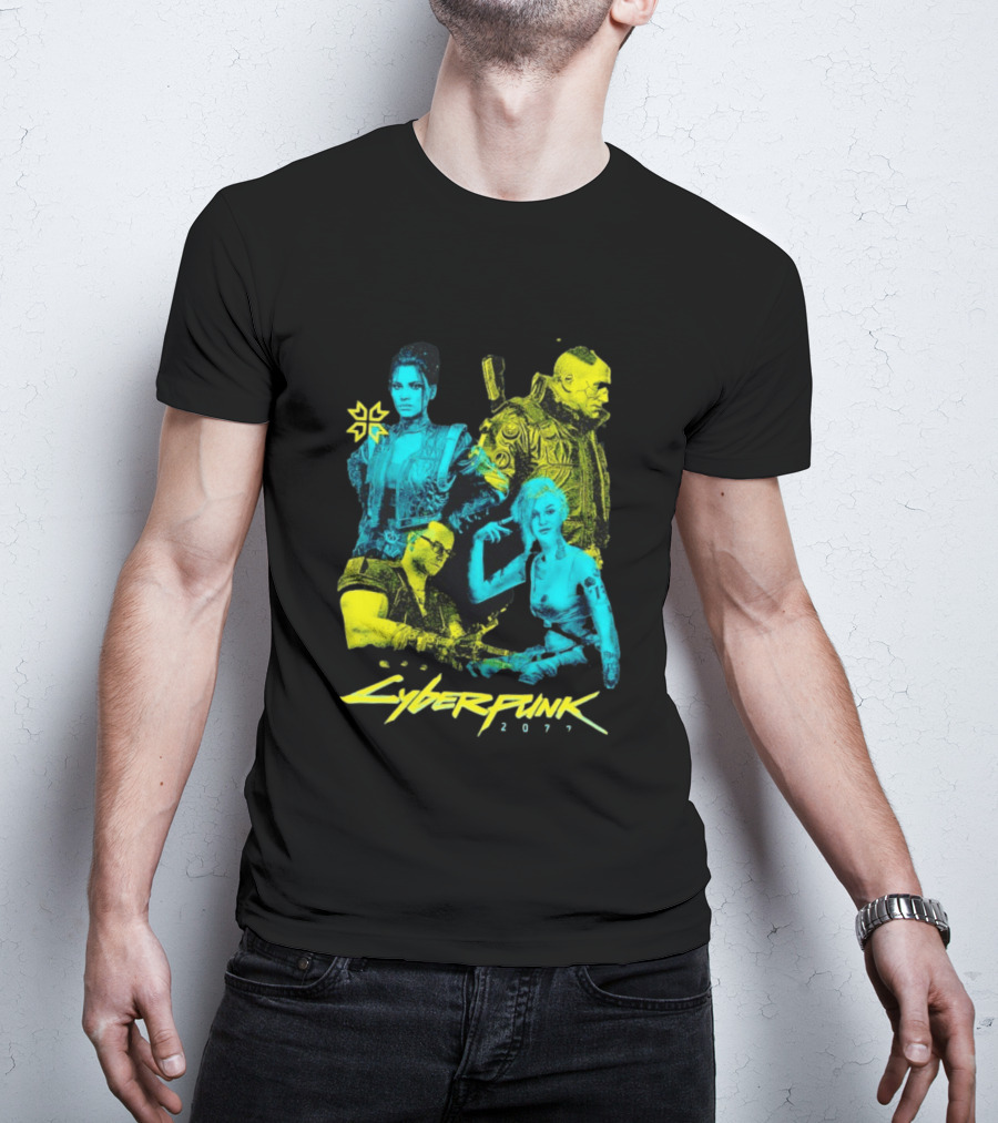 Cyberpunk 2077 Characters And Logo Video Game Merchandise T-Shirt