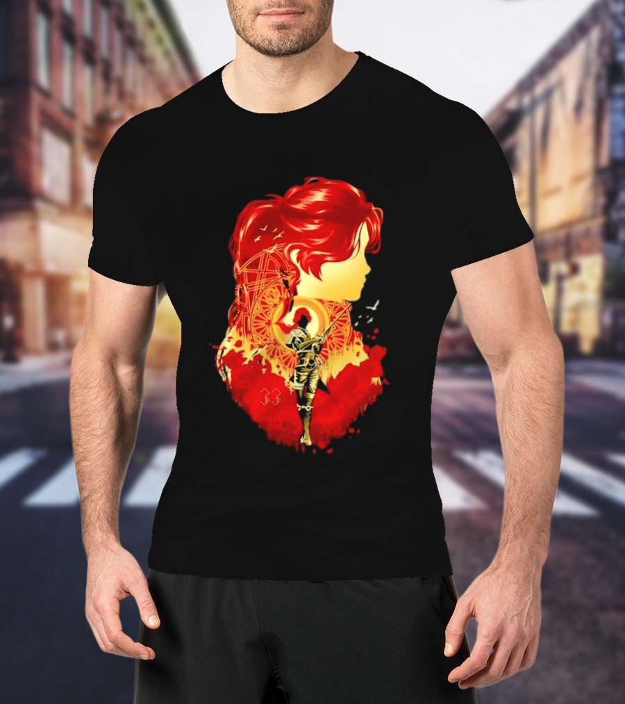 Paintress Expeditioner Red Haired Warrior Emblem 33 Discovery T-Shirt