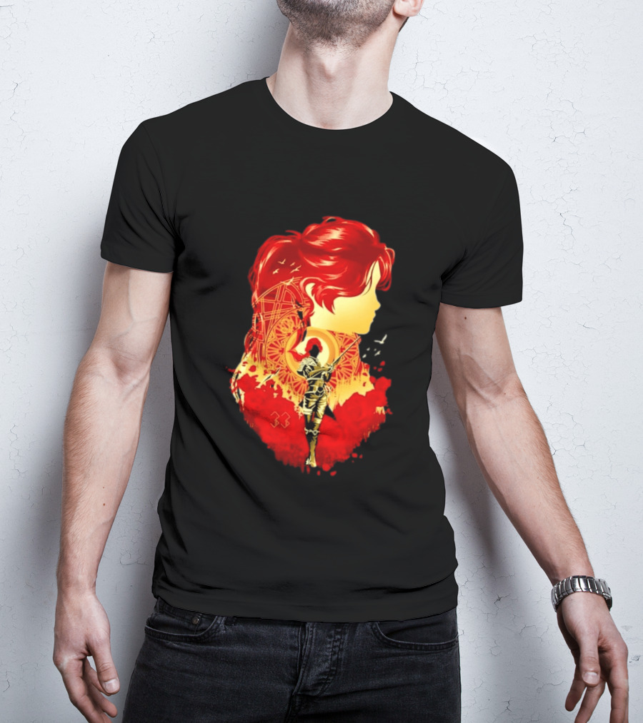 Paintress Expeditioner Red Haired Warrior Emblem 33 Discovery T-Shirt