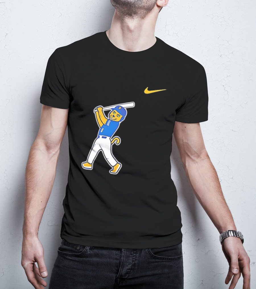 Pittsburgh Panthers Baseball Cartoon Mascot Batter Nike Sportswear T-Shirt