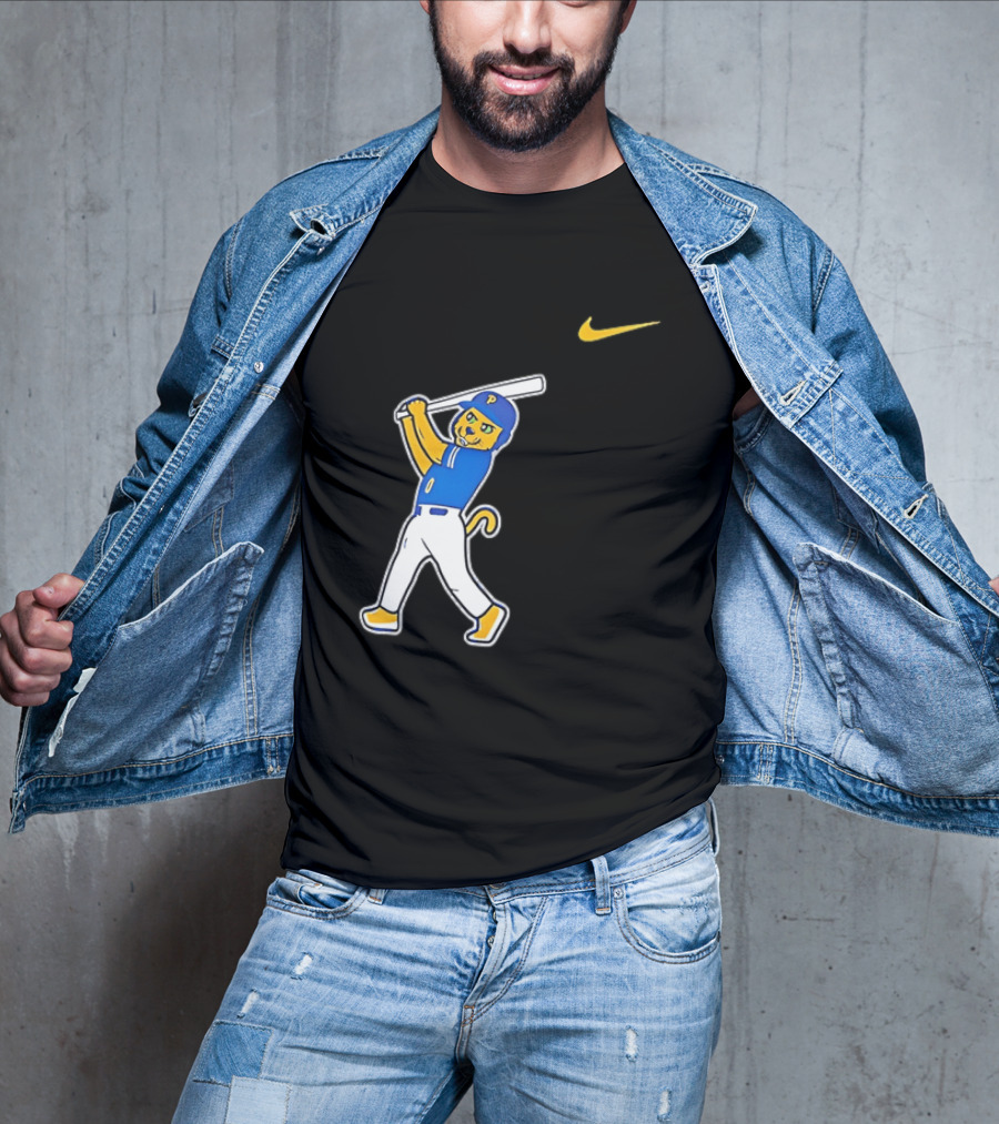 Pittsburgh Panthers Baseball Cartoon Mascot Batter Nike Sportswear T-Shirt