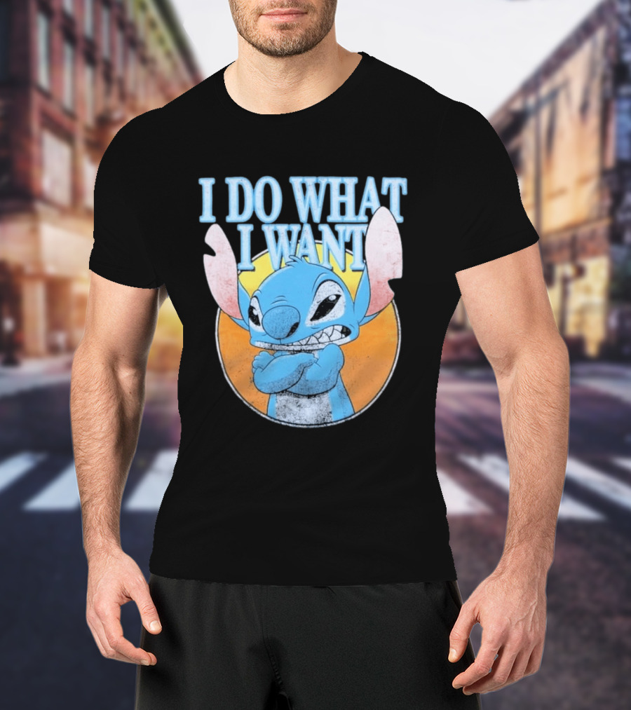 Disney Lilo And Stitch Men's Stitch I Do What I Want Vintage Look T-Shirt