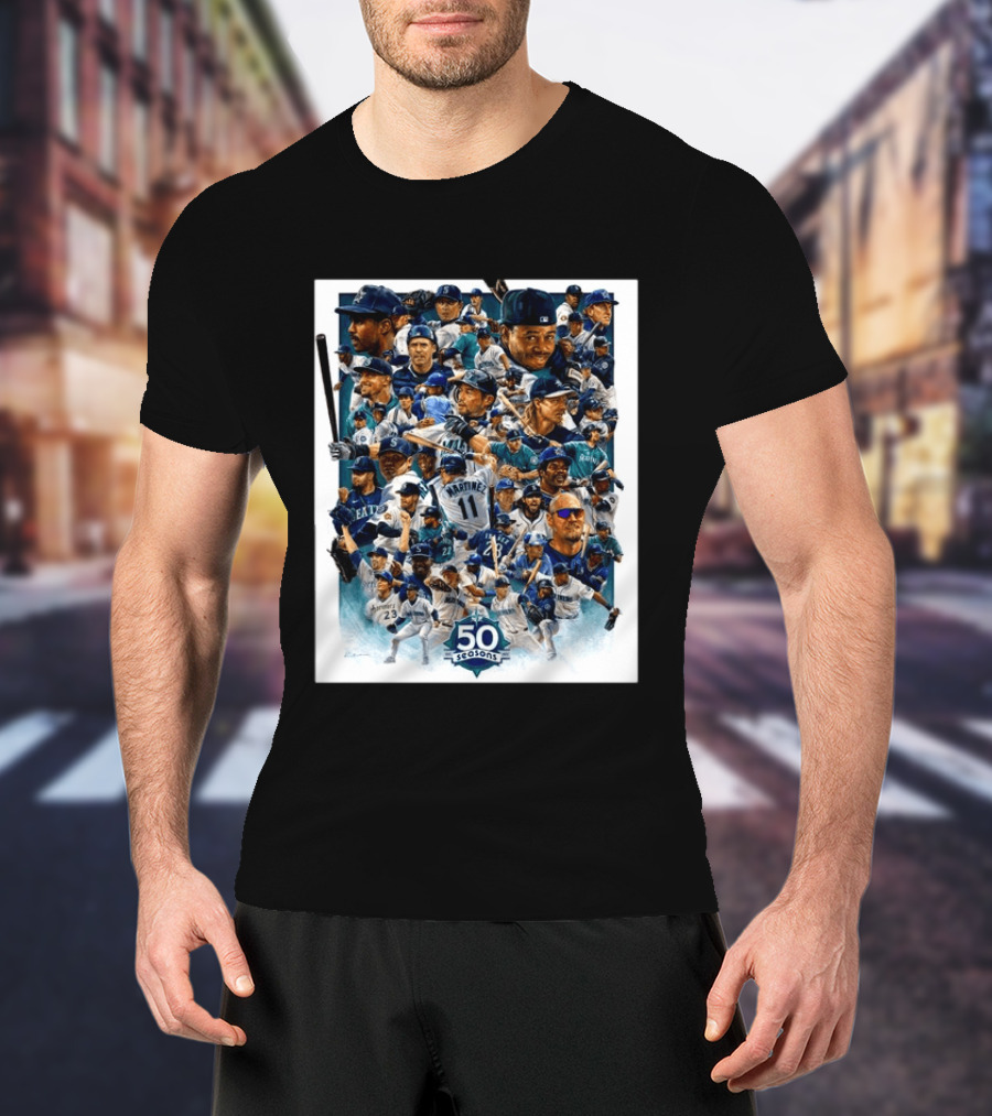 50 Seasons Presenting The Greatest Mariners Players Of All Time T-Shirt