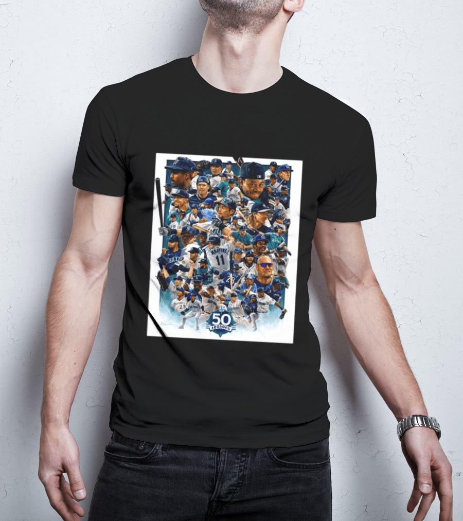 50 Seasons Presenting The Greatest Mariners Players Of All Time T-Shirt