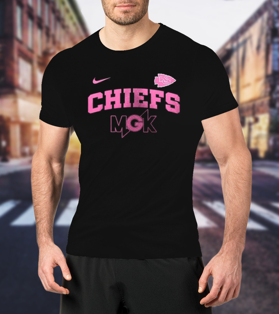 Nike Kansas City Chiefs MGK Collaboration Pink T-Shirt