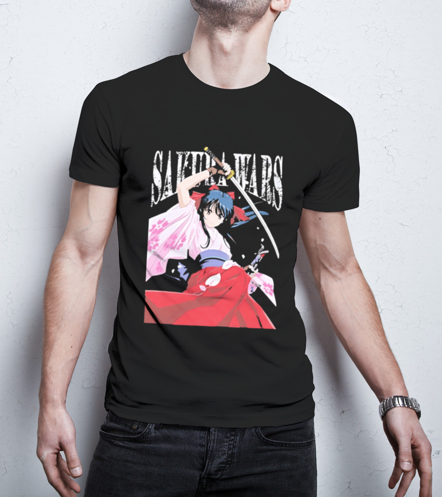 Sakura Wars Distressed Anime Samurai Girl With Katana T-Shirt