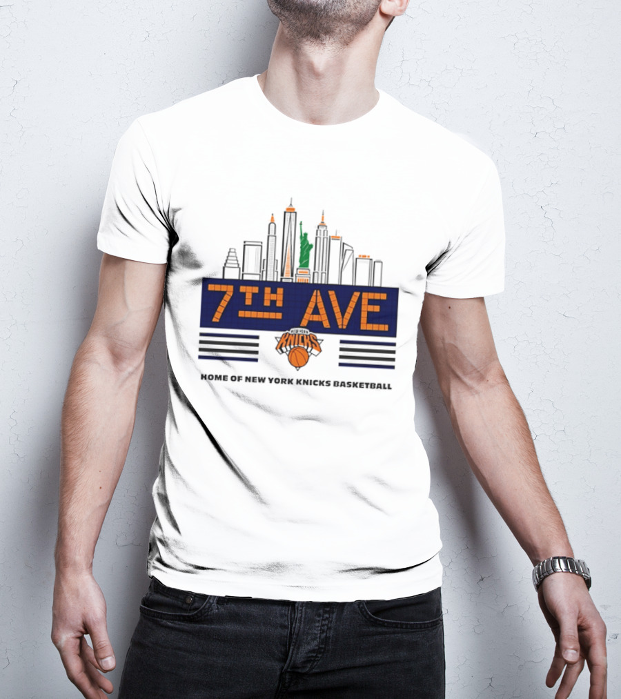 7th Ave New York Knicks Basketball Skyline T-Shirt