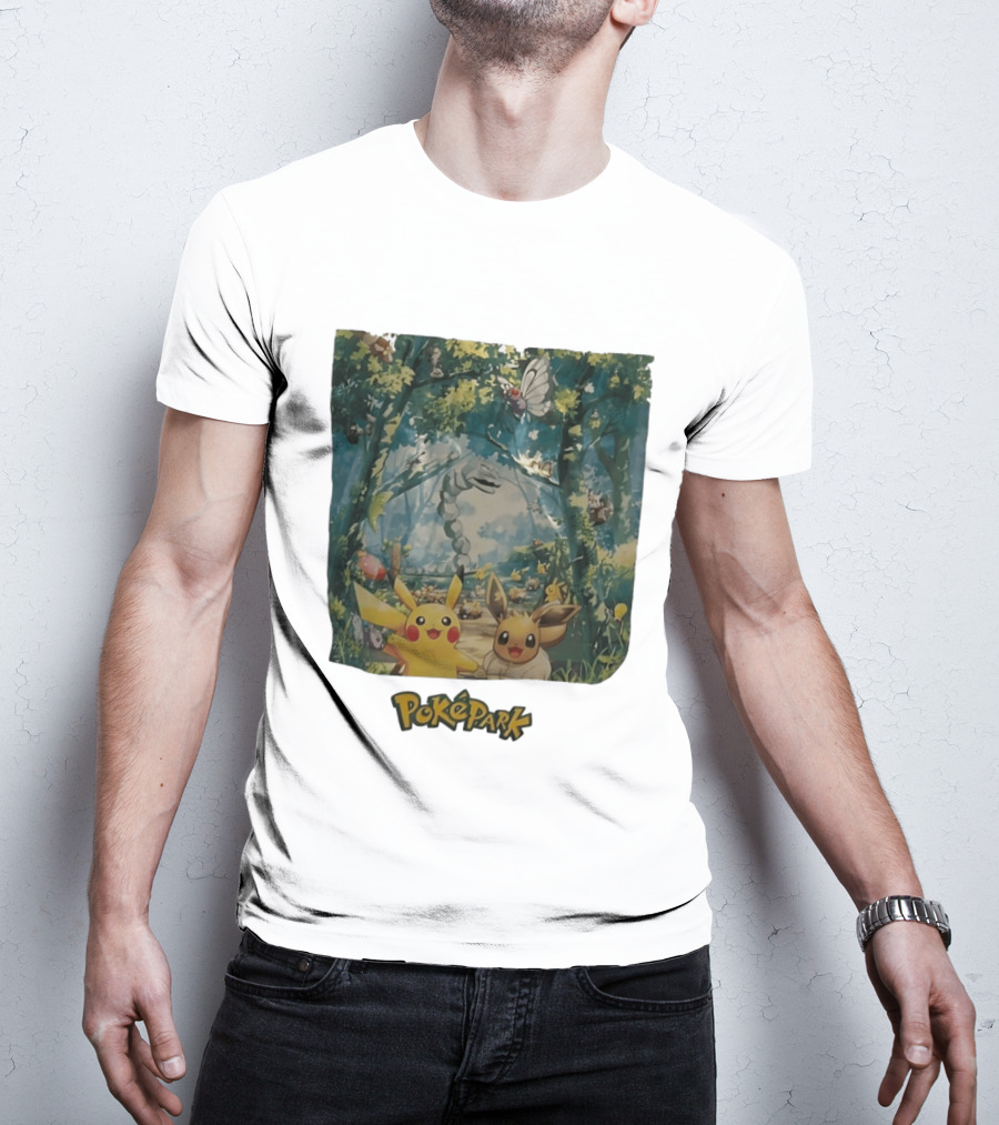 Pikachu Eevee PokéPark Kanto Forest Onix Butterfree Scene T-Shirt