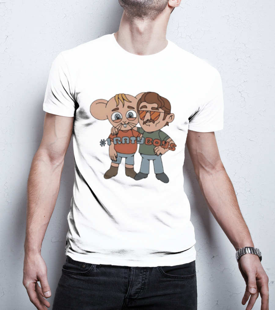 Ratyboys Cartoon Characters With Mouse And Sunglasses Duo T-Shirt