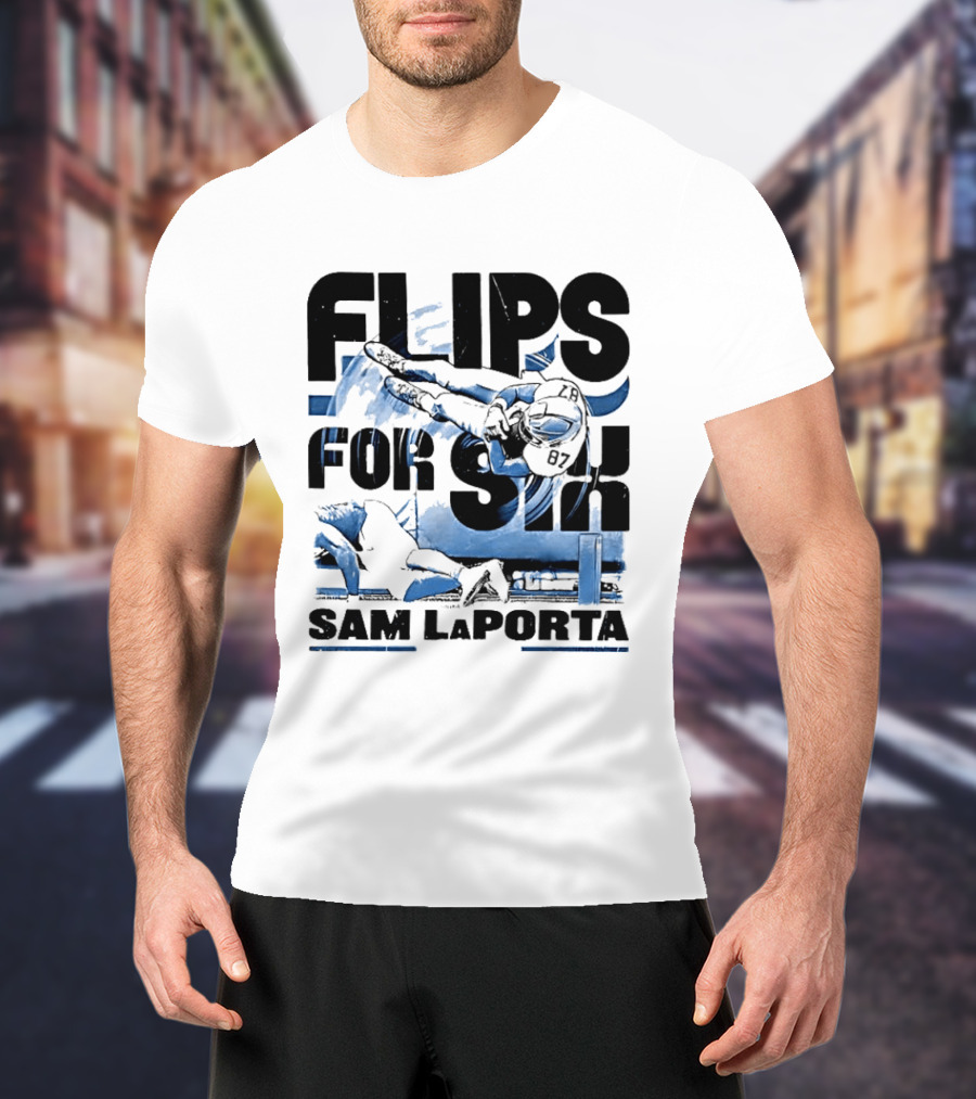 Sam Laporta Flips For Six Detroit Football T-Shirt