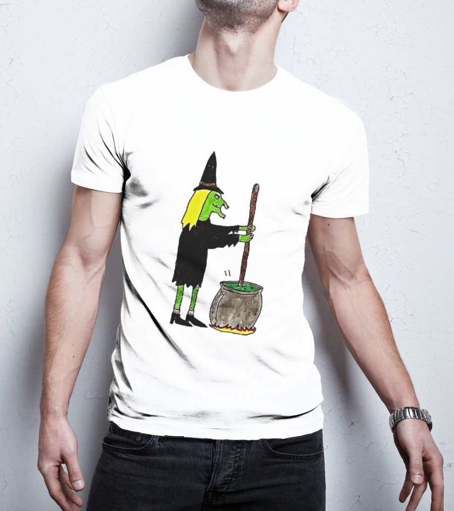 Witch Stirring Cauldron Soup Season Halloween Magic T-Shirt