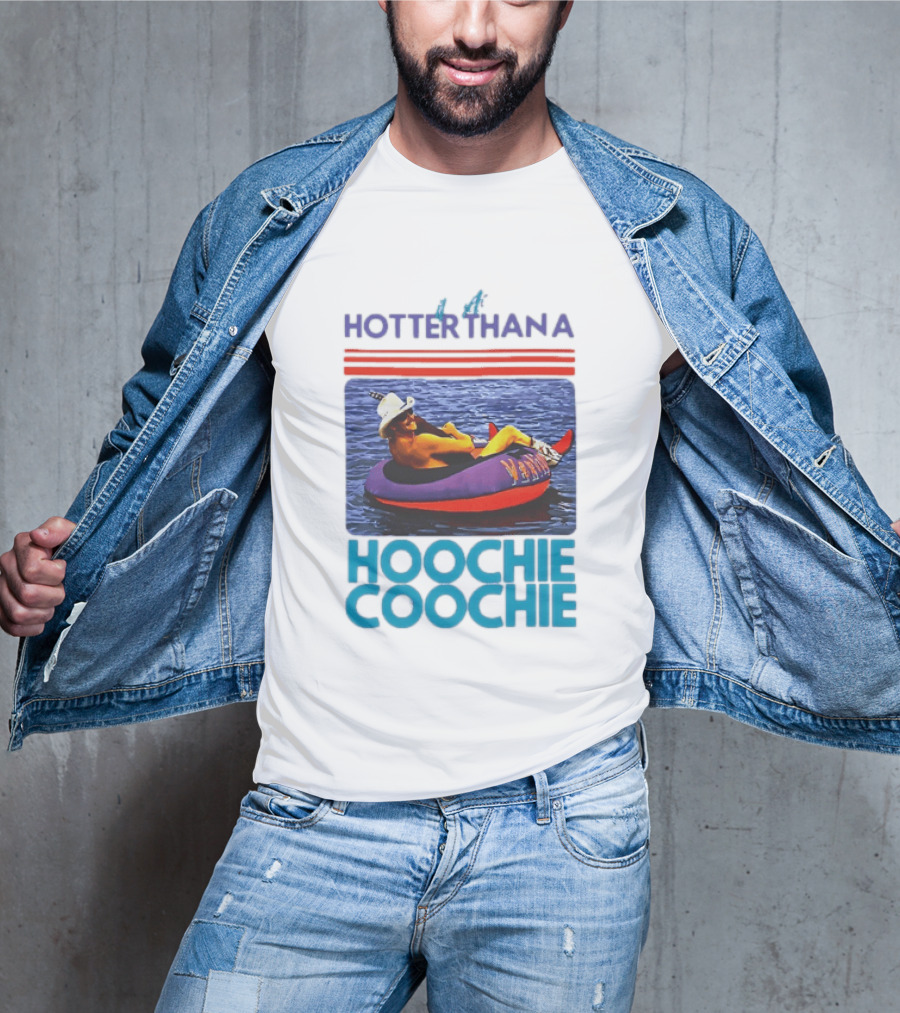 Hotter Than A Hoochie Coochie Lake Float Cowboy Hat T-Shirt