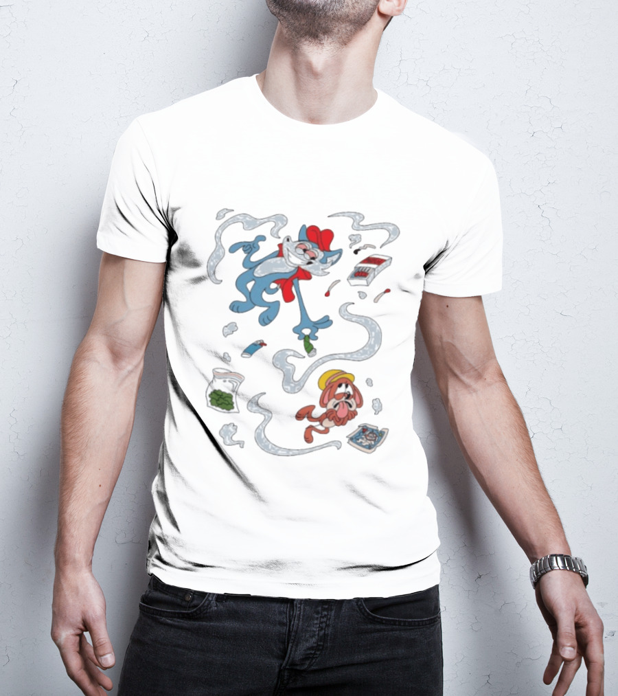 Original Ls Mark Catching Up Episode 2 Cartoon Characters With Smoke And Comic Effects T-Shirt