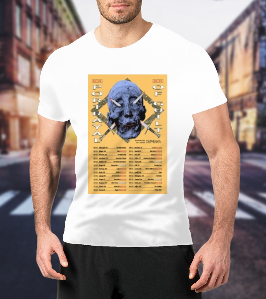 Portrayal Of Guilt Europe Tour 2025 Featuring Deafheaven Dates And Locations T-Shirt