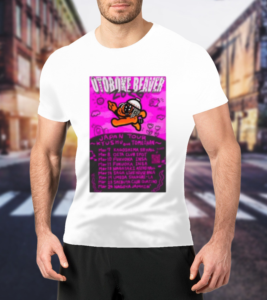 Otoboke Beaver Japan Tour 2026 Kyushu Tomiehan Kagoshima Oita Fukuoka Nagasaki Saga Umeda Shibuya Nagoya T-Shirt