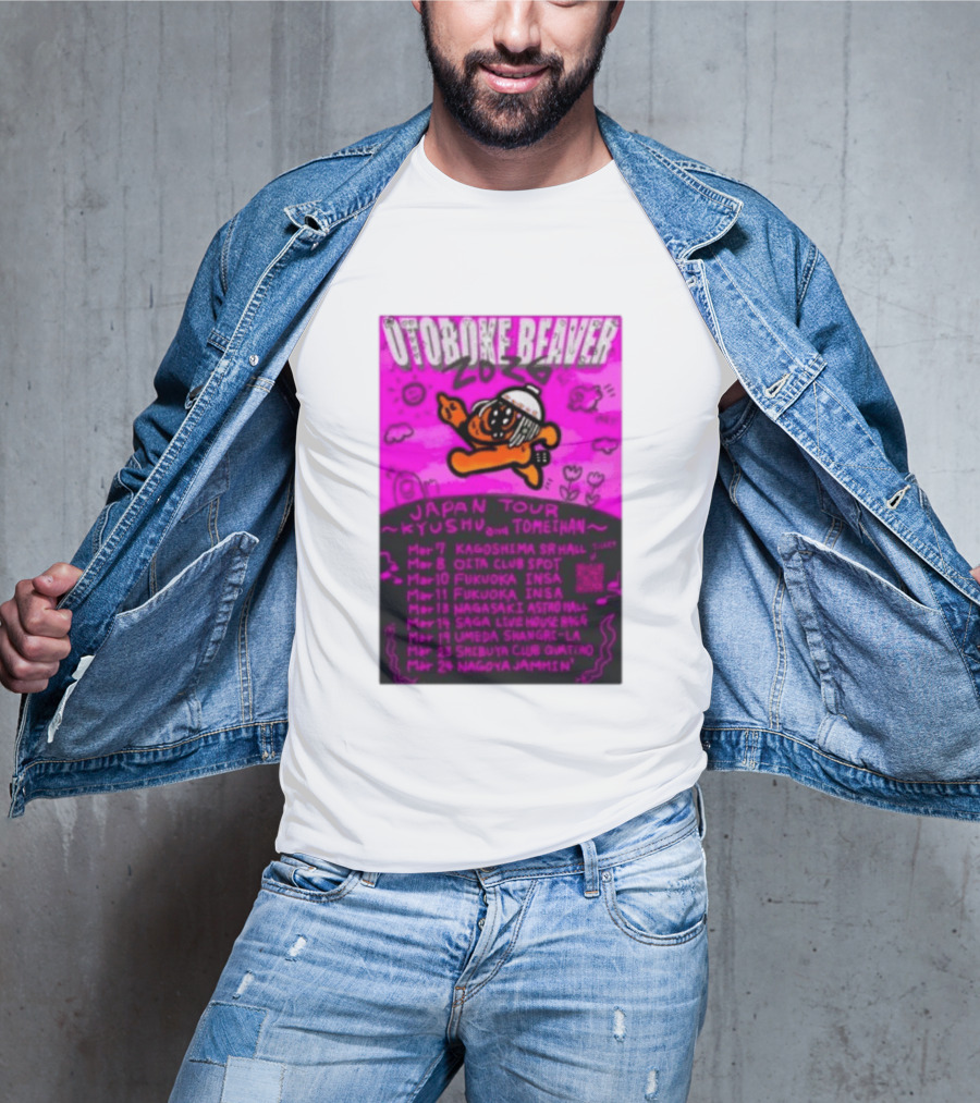 Otoboke Beaver Japan Tour 2026 Kyushu Tomiehan Kagoshima Oita Fukuoka Nagasaki Saga Umeda Shibuya Nagoya T-Shirt