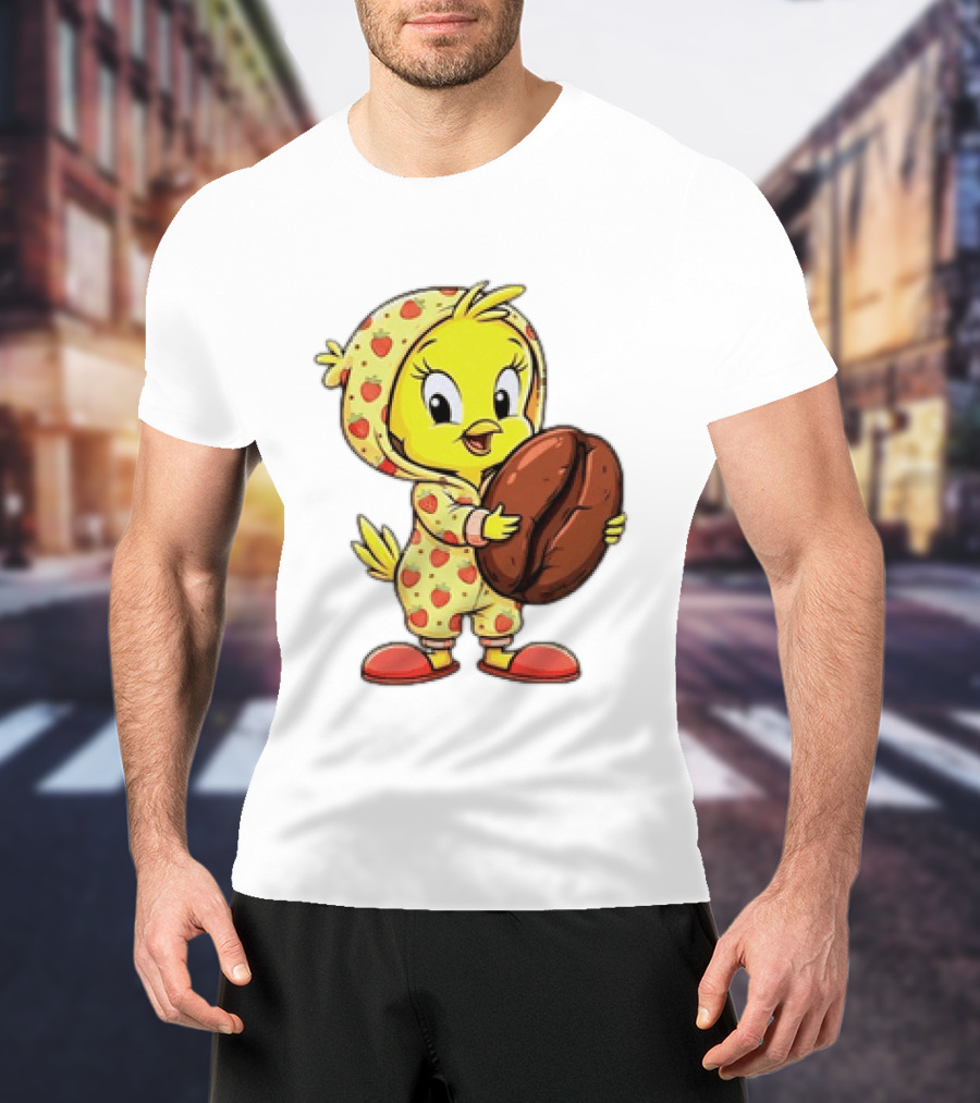 Tweety Coffee I Haven't Lost My Mind Half Of It Just Wandered Off Pajamas With Strawberry Onesie And Coffee Bean T-Shirt