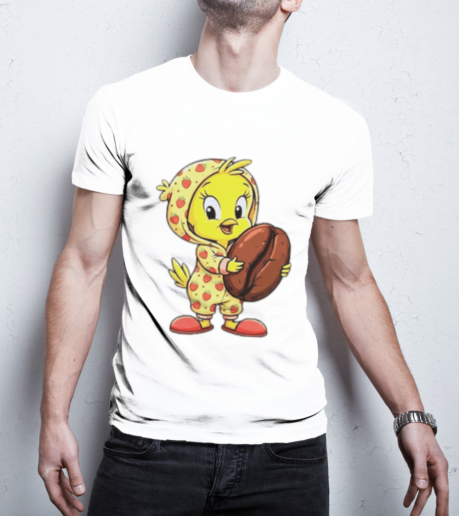 Tweety Coffee I Haven't Lost My Mind Half Of It Just Wandered Off Pajamas With Strawberry Onesie And Coffee Bean T-Shirt