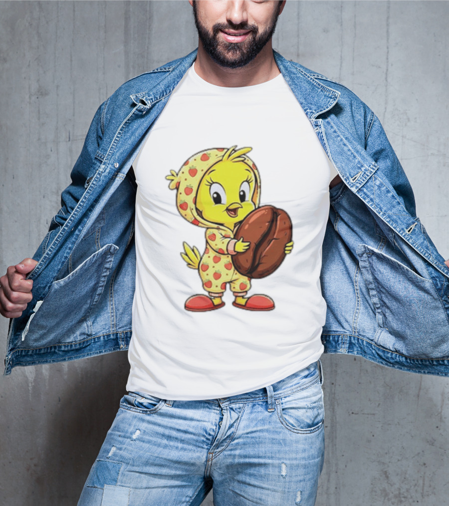 Tweety Coffee I Haven't Lost My Mind Half Of It Just Wandered Off Pajamas With Strawberry Onesie And Coffee Bean T-Shirt