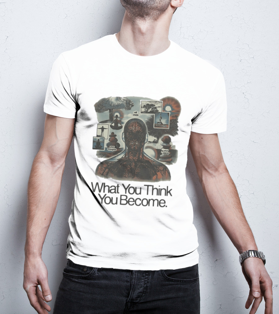 What You Think You Become Meditation Mindset Your Thoughts Shape Your Peace T-Shirt