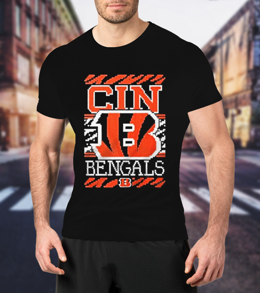 Classic Cincinnati Bengals Holiday Ugly Christmas Football Fan CIN B T-Shirt