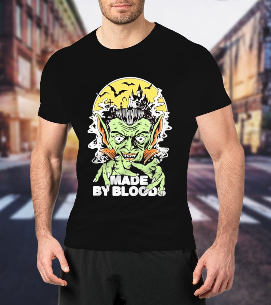 Vampire Halloween Made By Bloods Horror Bats And Haunted Castle T-Shirt