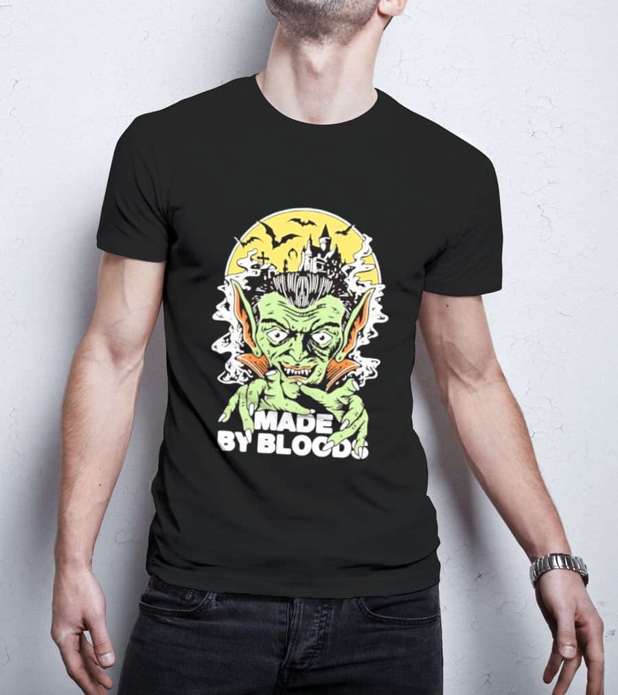 Vampire Halloween Made By Bloods Horror Bats And Haunted Castle T-Shirt
