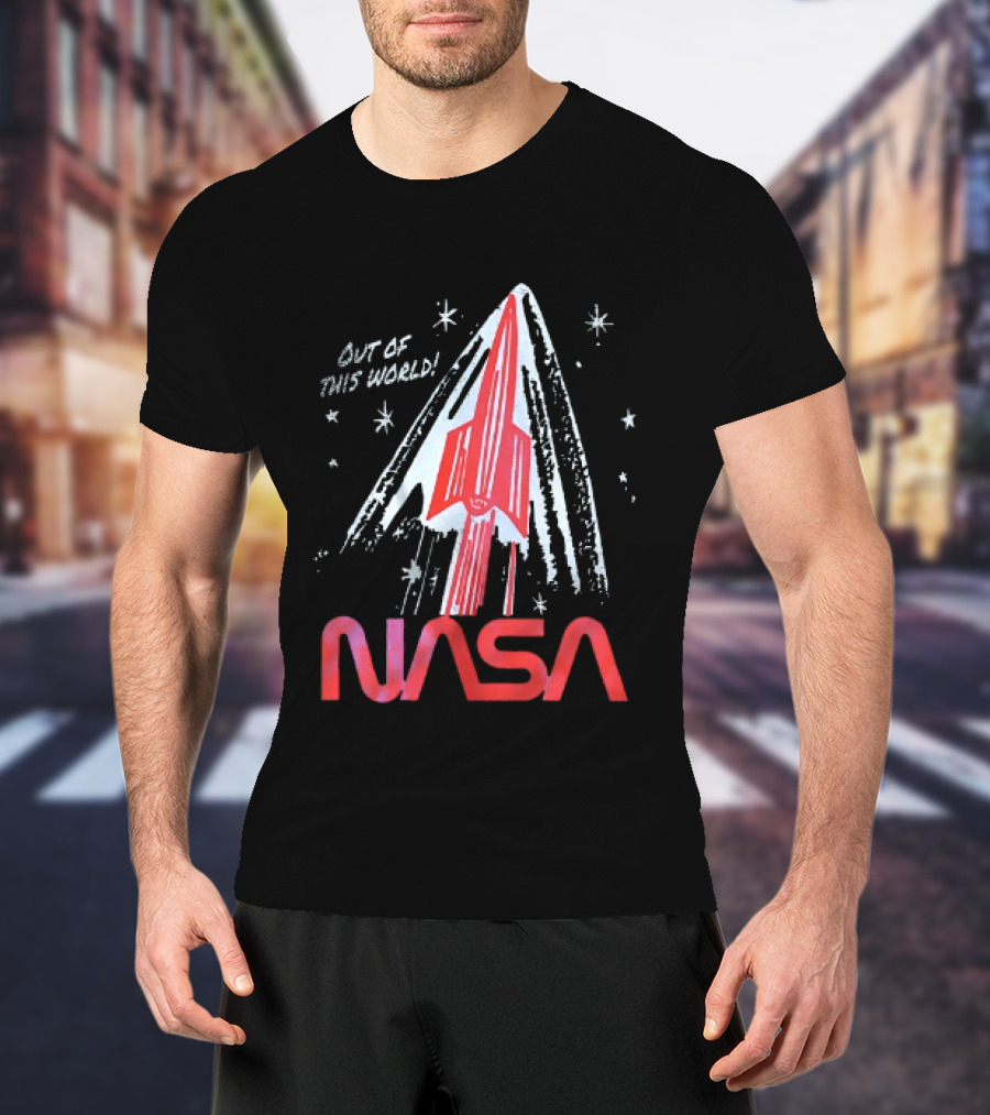 NASA Out Of This World Distressed Rocket Vintage Space Travel T-Shirt