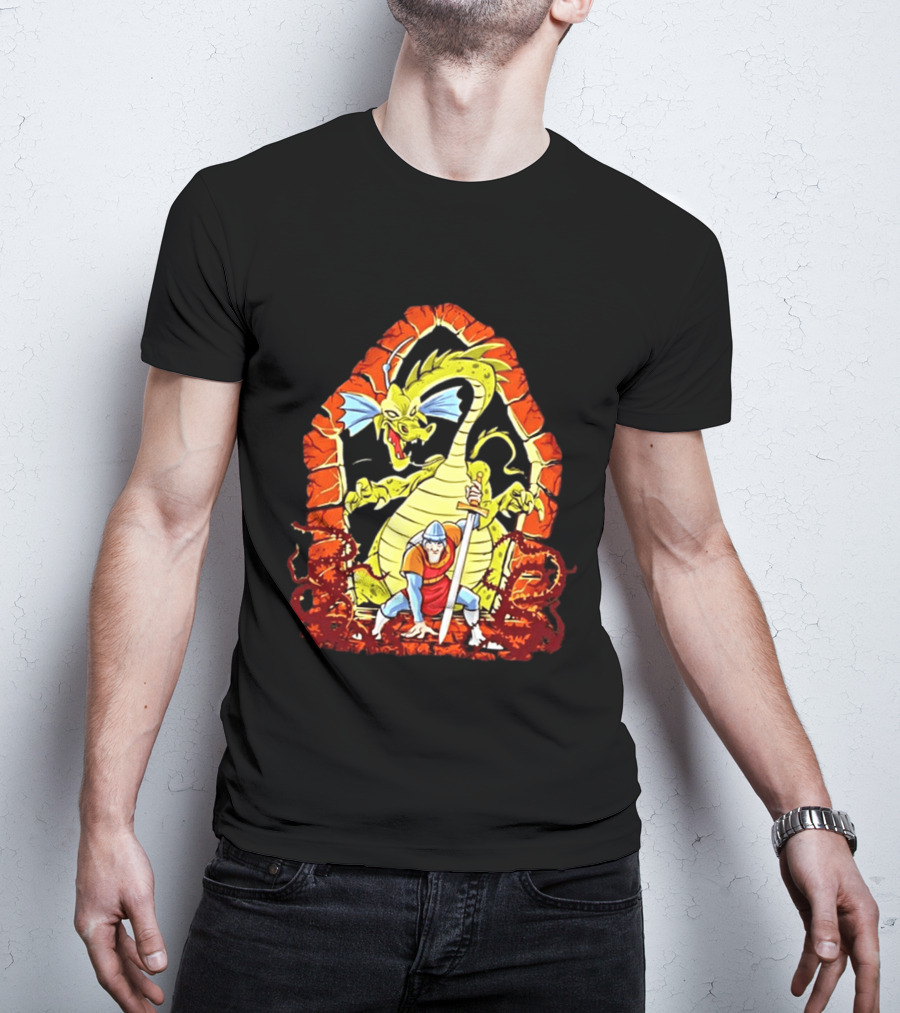 Dirk The Daring Dragon Lair Knights Sword Battle Fantasy Quest Video Game Adventure T-Shirt