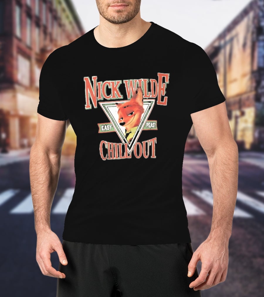 Nick Wilde Easy Peasy Chill Out Zootopia Triangle Frame T-Shirt