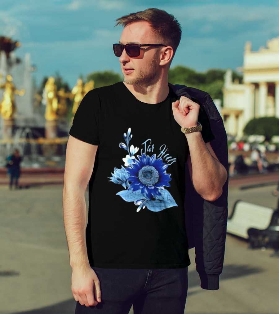 North Carolina Tar Heels Sunflower Floral Football T-Shirt